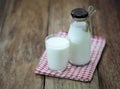 Bottle of fresh milk and glass Royalty Free Stock Photo