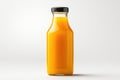 Bottle of fresh orange juice and isolated on white background Royalty Free Stock Photo