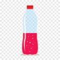 Bottle of Fresh Raspberry Juice Flat Icon