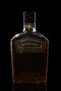 Bottle of Gentleman Jack 750ml on black background Royalty Free Stock Photo