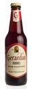 Bottle of Gerardus Dubbel beer isolated on white