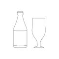 Bottle and glass of belgian beer icon symbol