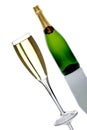 Bottle and glass of champagne Royalty Free Stock Photo