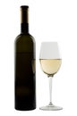 Bottle and glass of fine white wine Royalty Free Stock Photo
