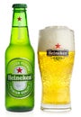 Bottle and glass of Heineken Pilsener beer Royalty Free Stock Photo