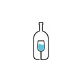 bottle and glass logo vector icon illustration Royalty Free Stock Photo