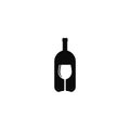 bottle and glass logo vector icon illustration Royalty Free Stock Photo