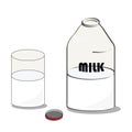 Bottle and glass of milk
