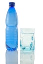 Bottle and glass of mineral water Royalty Free Stock Photo