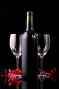 Bottle and glass of red wine Royalty Free Stock Photo