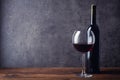 Bottle and glass of red wine Royalty Free Stock Photo