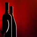 Bottle and glass of red wine Royalty Free Stock Photo