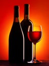 Bottle and glass of red wine Royalty Free Stock Photo