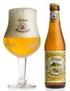 Bottle and glass of Tripel Karmeliet beer