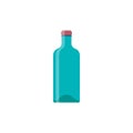 Bottle glass whiskey flat design. Vector illustration Royalty Free Stock Photo