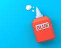 Bottle of Glue with Copy Space on White Background.