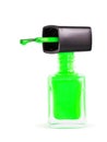 Bottle of green nail polish Royalty Free Stock Photo