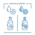 Bottle healthy pure natural organic water drink symbol vector icon Royalty Free Stock Photo