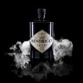 Bottle of Hendricks Gin on a dark and smokey background Royalty Free Stock Photo