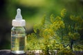 Bottle of herbal dill tea for baby Royalty Free Stock Photo