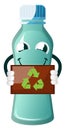 Bottle is holding recycle sign, illustration, vector