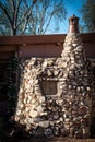 Bottle House made of stone and bottles