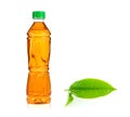 Bottle of ice tea and green tea on white background. Royalty Free Stock Photo