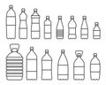 Bottle icon set line design. Bottle, plastic, water, icon, recycling, empty bottle vector illustrations. Bottles