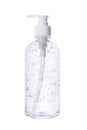 Bottle of instant antiseptic hand sanitizer transparent gel isolated on white background