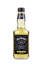 Bottle of Jack Daniel`s Whiskey and Lemon Royalty Free Stock Photo