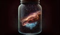 Bottle Jar Glass Glassware Silhouette with Ambient Space Night Magic Galaxy