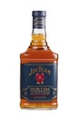 Bottle of Jim Bean Kentucky Straight Bourdon whiskey isolated white background