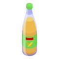 Bottle juice icon isometric vector. Carrot food