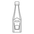Bottle of ketchup or mustard icon, outline style