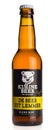 Bottle of Kleine Beer Blond beer on white