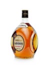 Bottle of Lauder`s  blended scotch whisky isolated on white background Royalty Free Stock Photo