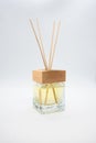 A Bottle of Lavender Fragrant Oil Diffuser with Reed Sticks, isolated on white background