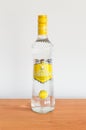 Bottle of lemon Wodka Gorbatschow, brand of German vodka produced in Berlin. Royalty Free Stock Photo