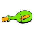 Bottle with letter icon, icon cartoon Royalty Free Stock Photo