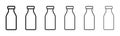 Bottle line icons set. Milk bottle icon. Milk jar icon. Royalty Free Stock Photo