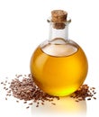 Bottle of linseed oil Royalty Free Stock Photo