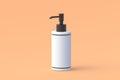 Bottle for liquid soap. Dispenser pump for antiseptic. Cosmetic accessories. Packaging for shampoo