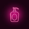 a bottle of liquid soap icon. Elements of Bottle in neon style icons. Simple icon for websites, web design, mobile app, info Royalty Free Stock Photo