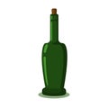 Bottle of liquor vector illustration. Unlabeled corcked bottle