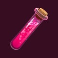 Bottle of love. Game icon of magic elixir. Interface for rpg or match3 game. Love. Small variant.