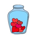 Bottle love potion for valentine day card design Royalty Free Stock Photo