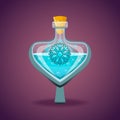 Bottle of magic elixir with snowflake Royalty Free Stock Photo