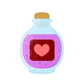 Bottle of magic pink love elixir potion