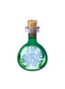 Bottle magic potion with power energy. Game icon asset, glass, liquid elixir, poisine, flask, Vector illustration Royalty Free Stock Photo