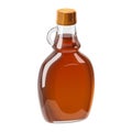 Bottle of maple syrup trendy isometric illustration on white background. 3D rendering Royalty Free Stock Photo